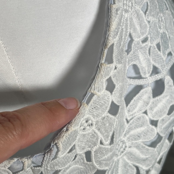 LOFT Sleeveless Floral Lace Midi Tulip Style Dress Spring Summer Ladies Size 8 - Picture 11 of 12